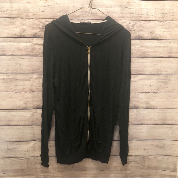 Brandy Melville Sweaters - Brandy Melville Comfy Long Zip Up Sweater Hooded